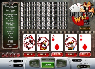 Casino video poker Deuces Wild 100 mains