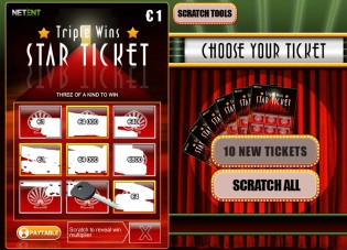 Jeu de casino de grattage Star Ticket